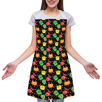 Little Monster Pattern Print Adjustable Apron