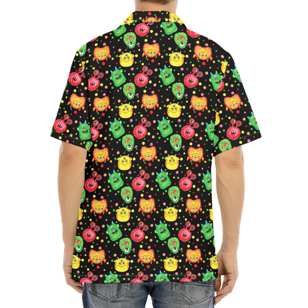 Little Monster Pattern Print Aloha Shirt