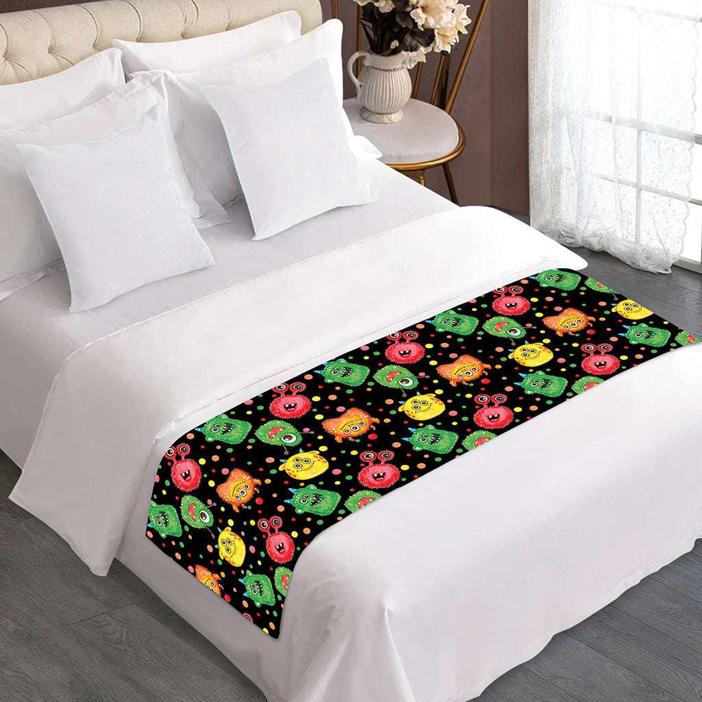 Little Monster Pattern Print Bed Runner