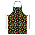 Little Monster Pattern Print Bib Apron With Pocket