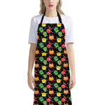 Little Monster Pattern Print Bib Apron With Pocket