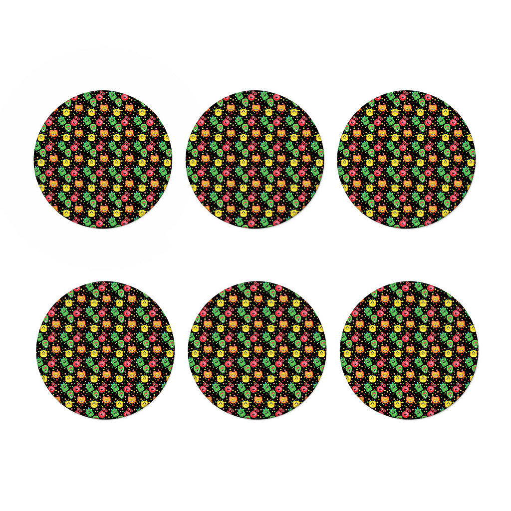 Little Monster Pattern Print Coaster Set