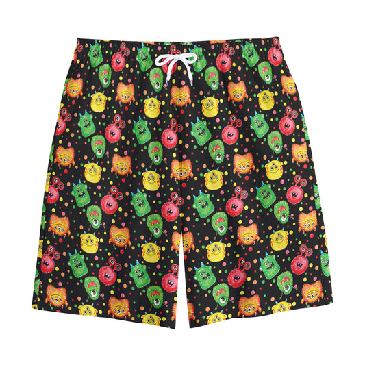 Little Monster Pattern Print Cotton Shorts