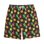 Little Monster Pattern Print Cotton Shorts