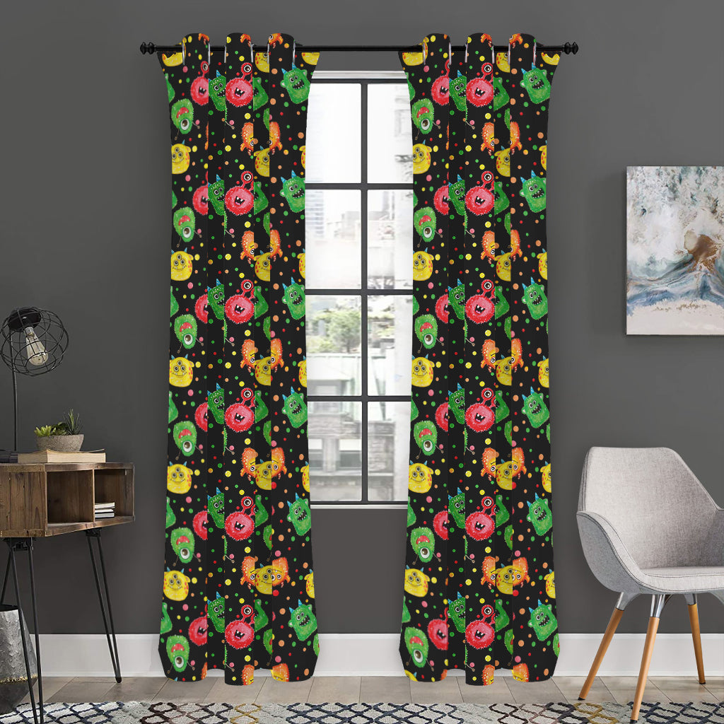 Little Monster Pattern Print Curtain