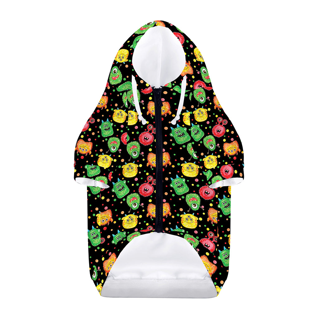 Little Monster Pattern Print Dog Zip Up Hoodie