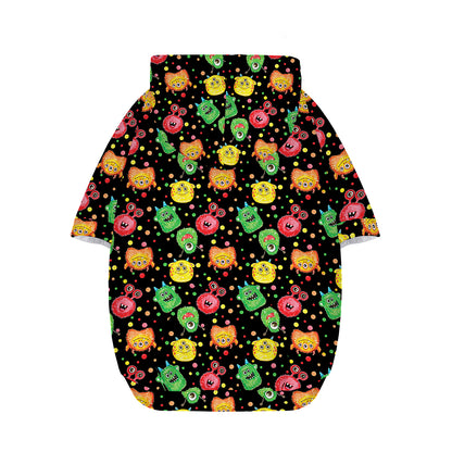 Little Monster Pattern Print Dog Zip Up Hoodie