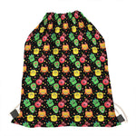 Little Monster Pattern Print Drawstring Bag