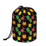 Little Monster Pattern Print Drawstring Makeup Bag