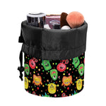 Little Monster Pattern Print Drawstring Makeup Bag