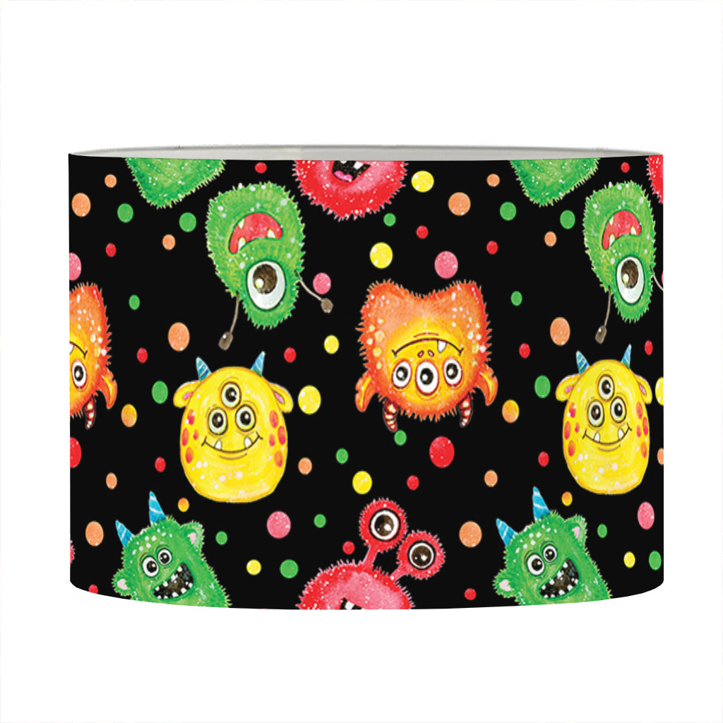 Little Monster Pattern Print Drum Lamp Shade