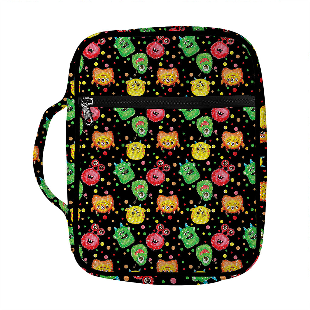 Little Monster Pattern Print Front Pocket Bible Bag