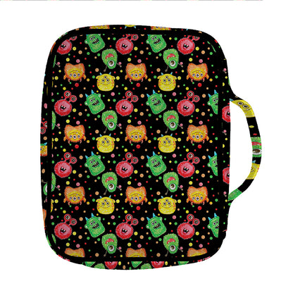 Little Monster Pattern Print Front Pocket Bible Bag