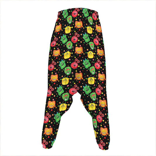 Little Monster Pattern Print Hammer Pants