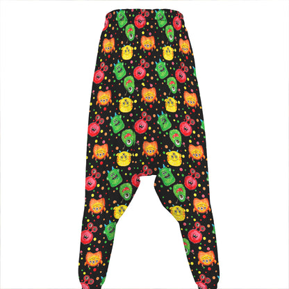 Little Monster Pattern Print Hammer Pants