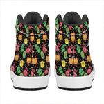 Little Monster Pattern Print High Top Leather Sneakers