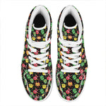 Little Monster Pattern Print High Top Leather Sneakers
