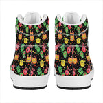 Little Monster Pattern Print High Top Leather Sneakers