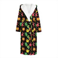 Little Monster Pattern Print Hooded Bathrobe