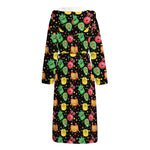 Little Monster Pattern Print Hooded Bathrobe