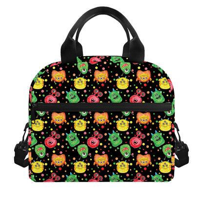 Little Monster Pattern Print Insulated Lunch Bag