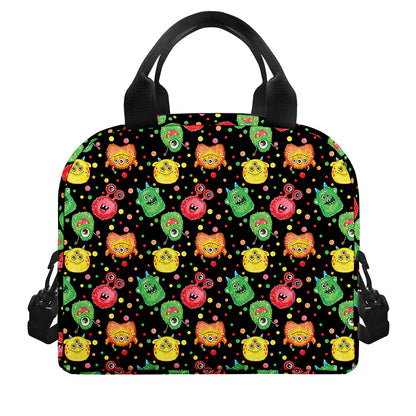 Little Monster Pattern Print Insulated Lunch Bag