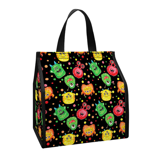 Little Monster Pattern Print Insulated Lunch Tote