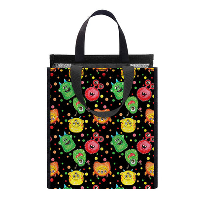 Little Monster Pattern Print Insulated Lunch Tote