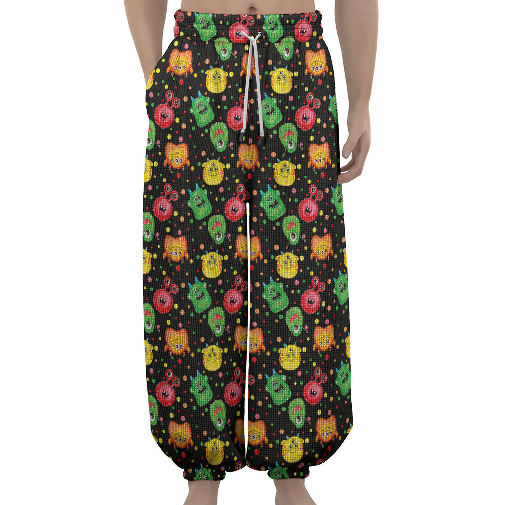 Little Monster Pattern Print Lantern Pants