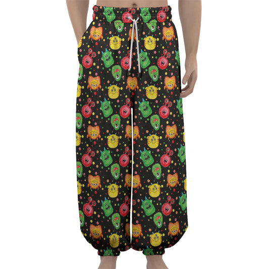 Little Monster Pattern Print Lantern Pants