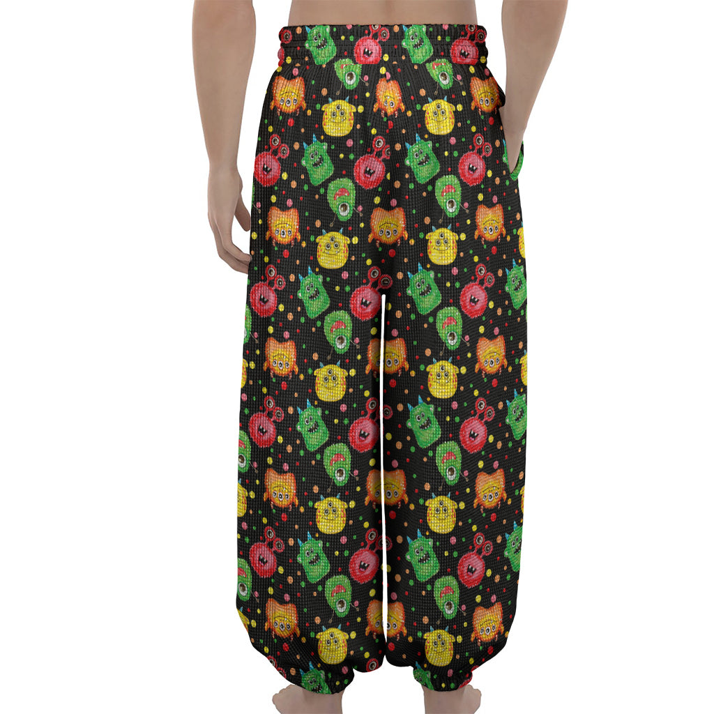 Little Monster Pattern Print Lantern Pants