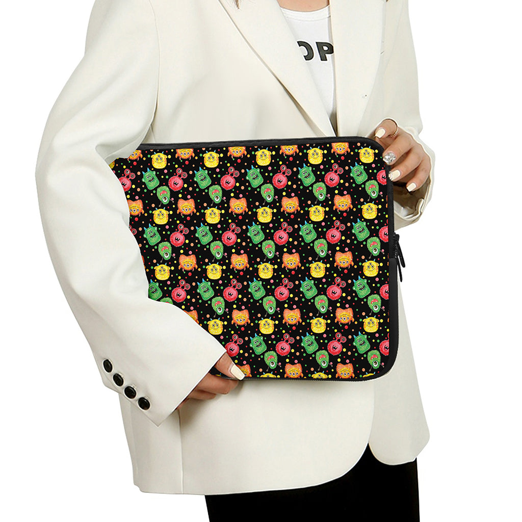 Little Monster Pattern Print Laptop Sleeve