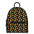 Little Monster Pattern Print Leather Backpack