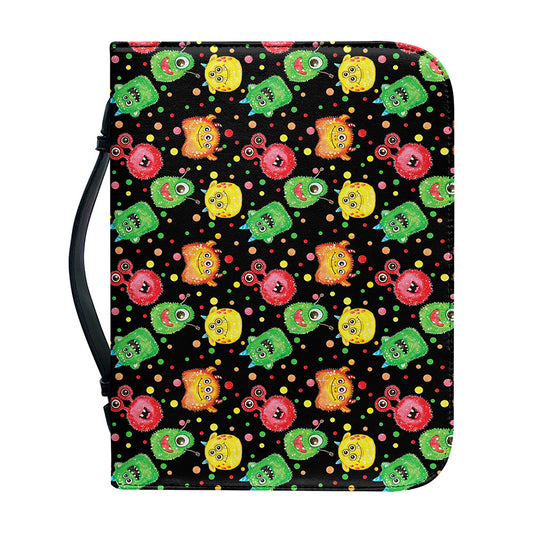 Little Monster Pattern Print Leather Bible Cover