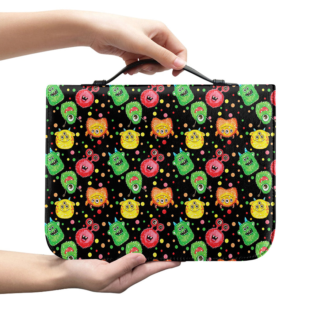 Little Monster Pattern Print Leather Bible Cover