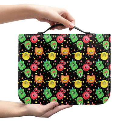 Little Monster Pattern Print Leather Bible Cover
