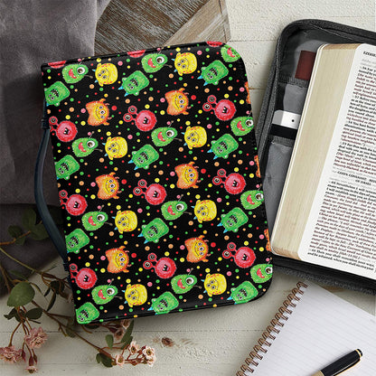 Little Monster Pattern Print Leather Bible Cover