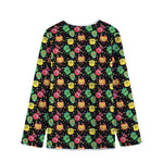 Little Monster Pattern Print Long Sleeve Short Coat