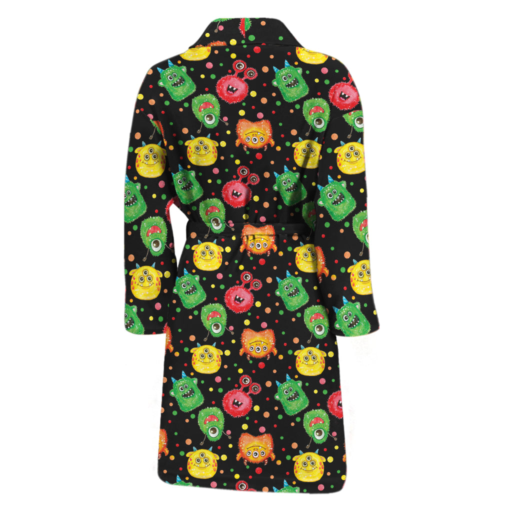 Little Monster Pattern Print Men's Bathrobe