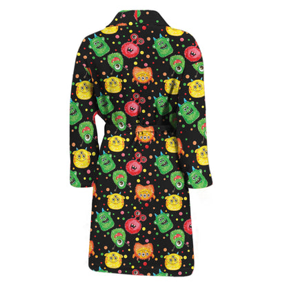 Little Monster Pattern Print Men's Bathrobe