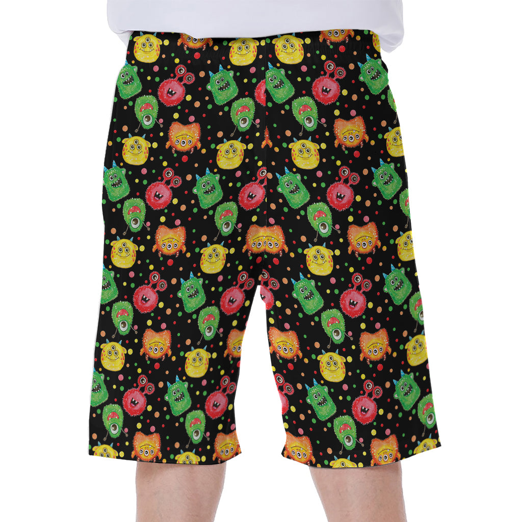 Little Monster Pattern Print Men's Beach Shorts