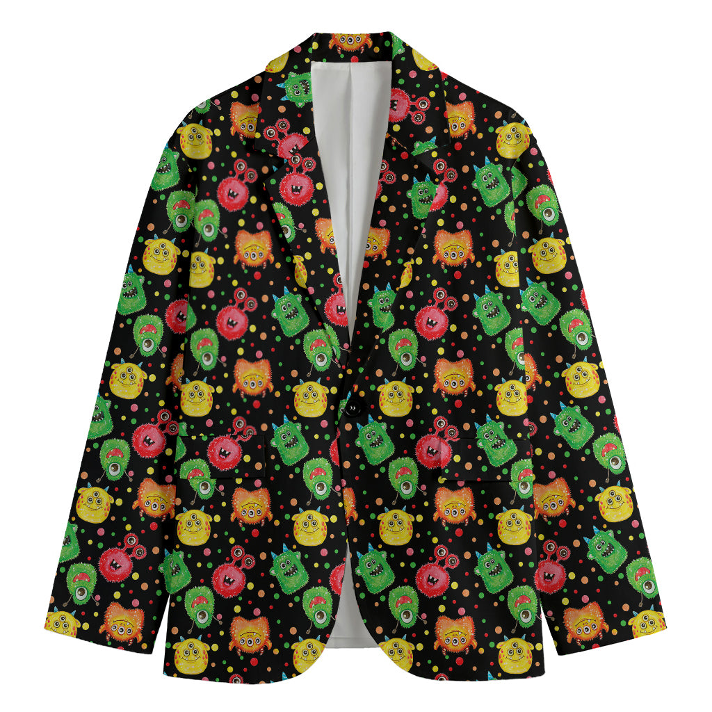Little Monster Pattern Print Men's Blazer