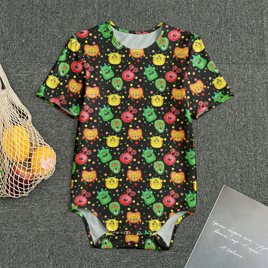 Little Monster Pattern Print Men's Bodysuit