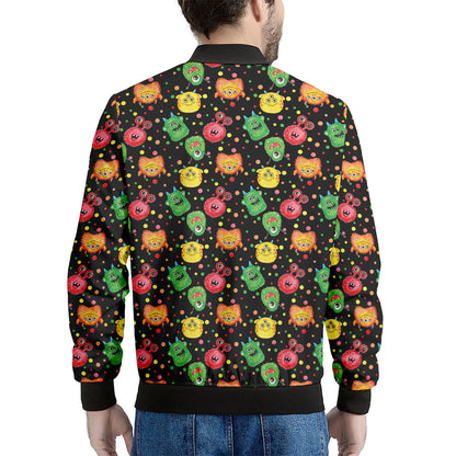 Little Monster Pattern Print Men's Bomber Jacket