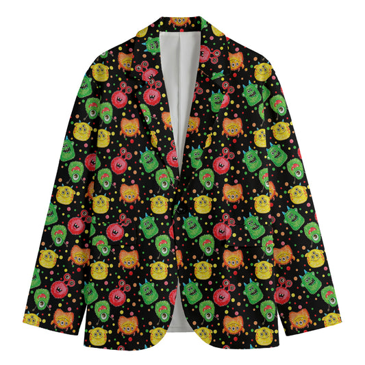 Little Monster Pattern Print Men's Cotton Blazer