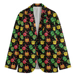 Little Monster Pattern Print Men's Cotton Blazer