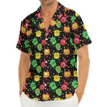 Little Monster Pattern Print Men's Deep V-Neck Shirt