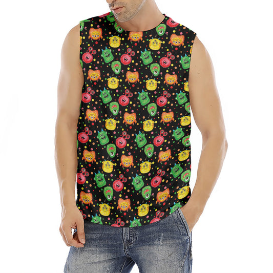 Little Monster Pattern Print Men's Fitness Tank Top