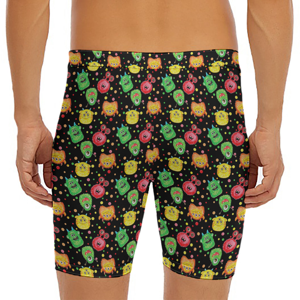Little Monster Pattern Print Men's Long Boxer Briefs