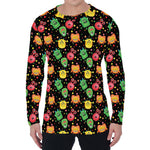 Little Monster Pattern Print Men's Long Sleeve T-Shirt